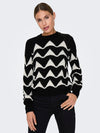 JDY Jacquard Pullover Black