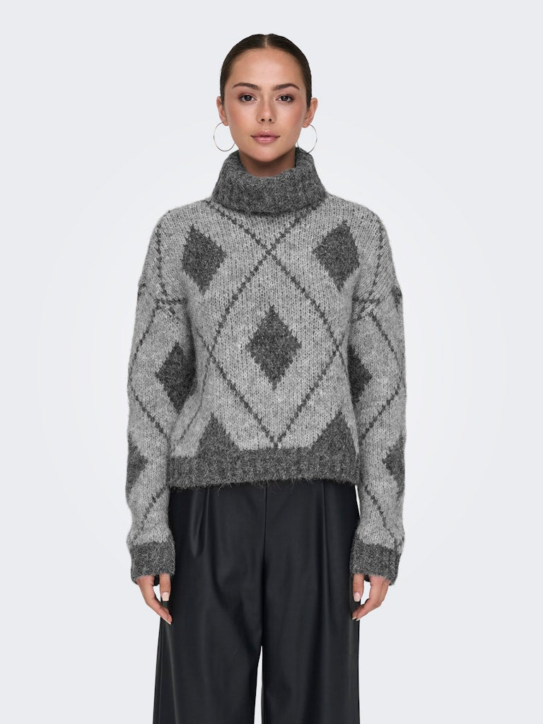 JDY Rollkragen Pullover Light Grey Melange