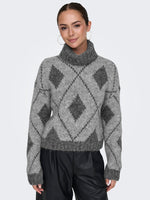 JDY Rollkragen Pullover Light Grey Melange