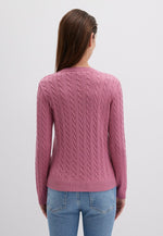 MAVI V Neck Zopf Pullover Himbeere