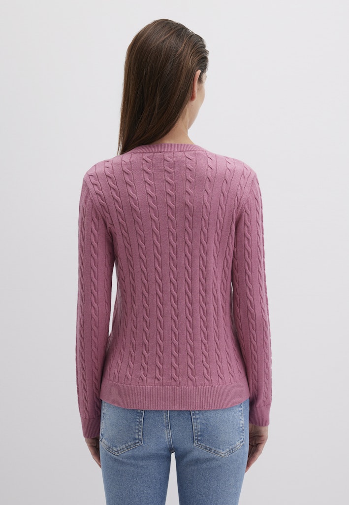MAVI V Neck Zopf Pullover Himbeere