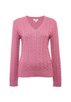 MAVI V Neck Zopf Pullover Himbeere