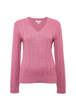 MAVI V Neck Zopf Pullover Himbeere