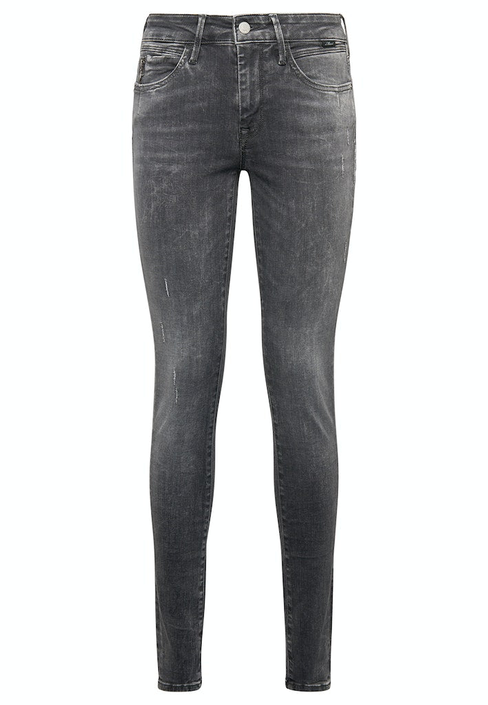 MAVI Super Skinny Jeans Adriana Dark Grey Distressed Glam