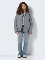 NOISY MAY Bomber Jacke Light Grey Melange