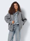 NOISY MAY Bomber Jacke Light Grey Melange