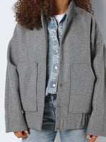 NOISY MAY Bomber Jacke Light Grey Melange