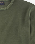 OLYMP T-Shirt Langarm Casual Dunkelgrün
