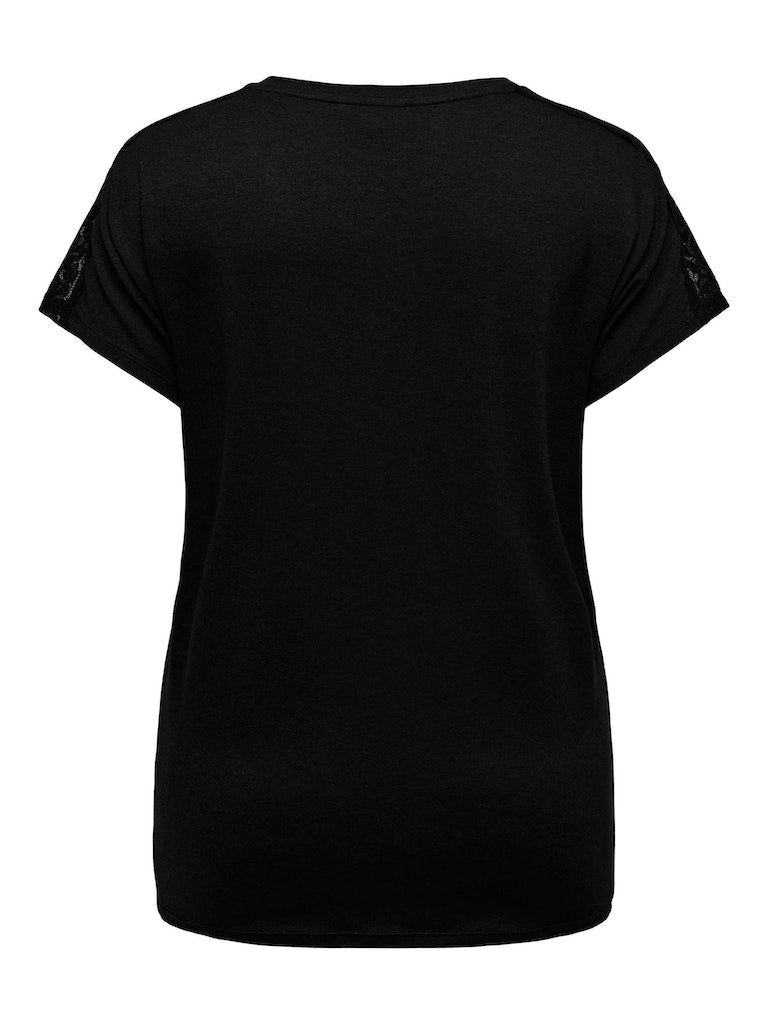 ONLY CARMAKOMA V Neck T-Shirt Black