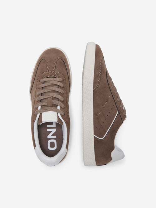 ONLY SHOES Velours Sneaker Walnut