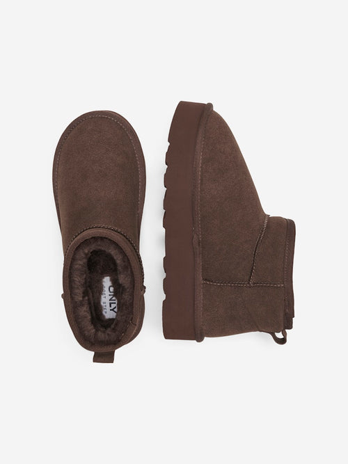 ONLY SHOES Gefütterte Teddy Boots Chestnut