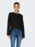 ONLY O Neck Pullover Black