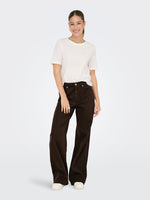 ONLY Highwaist Wide Leg Leo Jeans Chicory Coffee
