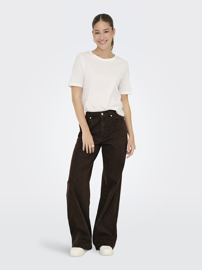 ONLY Highwaist Wide Leg Leo Jeans Chicory Coffee