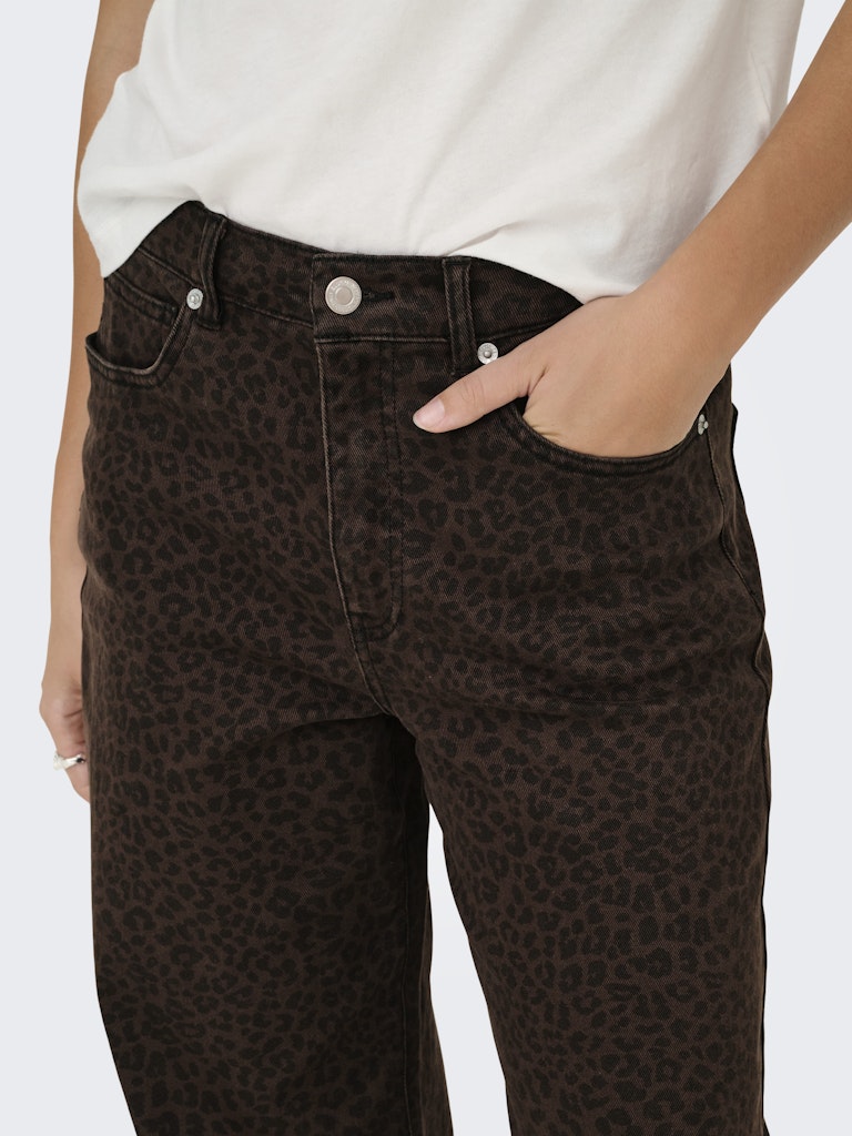 ONLY Highwaist Wide Leg Leo Jeans Chicory Coffee