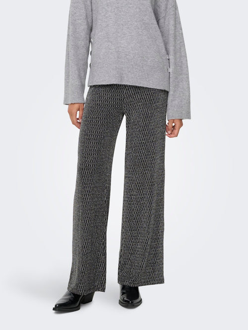 ONLY Weite Glitzer Hose Black Harlekin