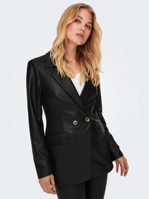 ONLY PU Leder Blazer Black