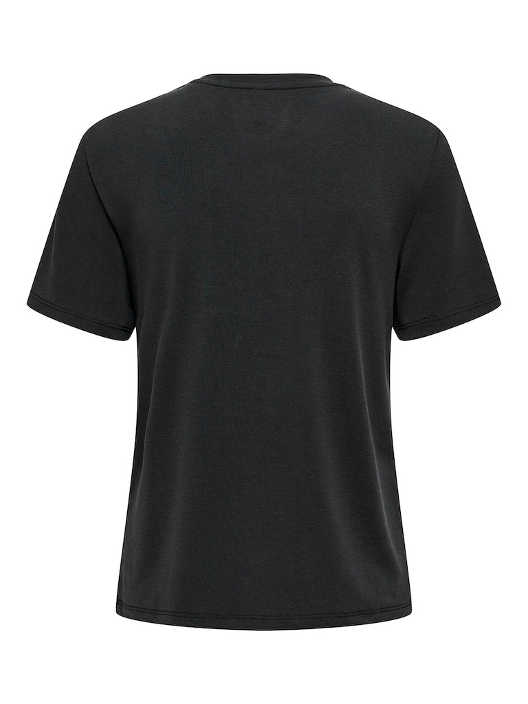 ONLY Modal Print T-Shirt Black Chic