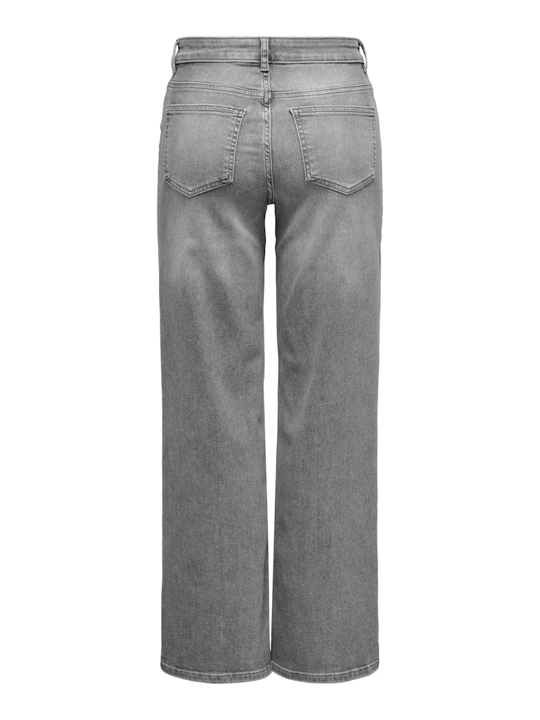 ONLY Highwaist Wide Leg Jeans Light Grey Denim