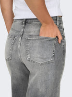 ONLY Highwaist Wide Leg Jeans Light Grey Denim