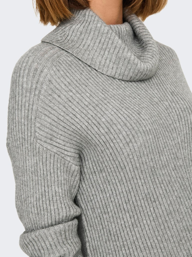 ONLY Rollkragen Pullover Medium Grey Melange