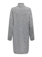 ONLY Rollkragen Strick Kleid Light Grey Melange