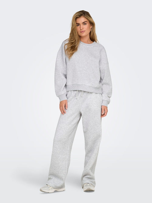 ONLY Weite Jogging Hose Light Grey Melange