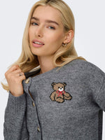 ONLY Teddy Strickjacke Medium Grey