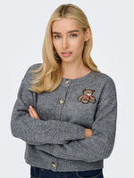 ONLY Teddy Strickjacke Medium Grey