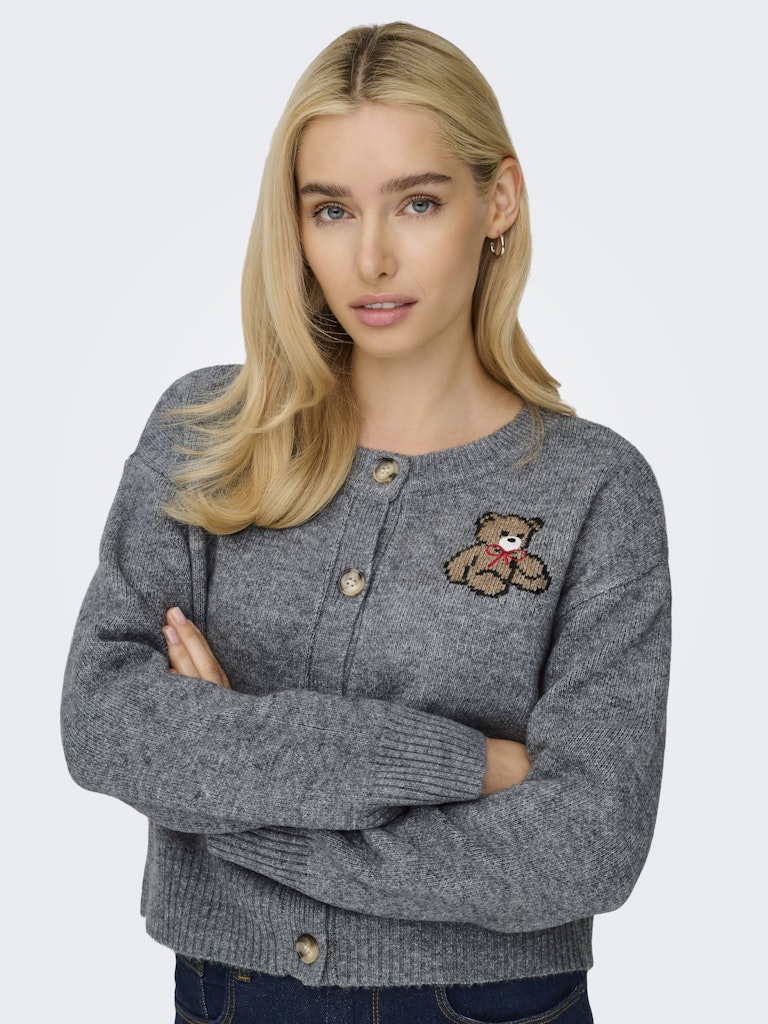 ONLY Teddy Strickjacke Medium Grey