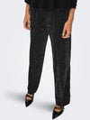 ONLY Weite Glitzer Hose Black Silver