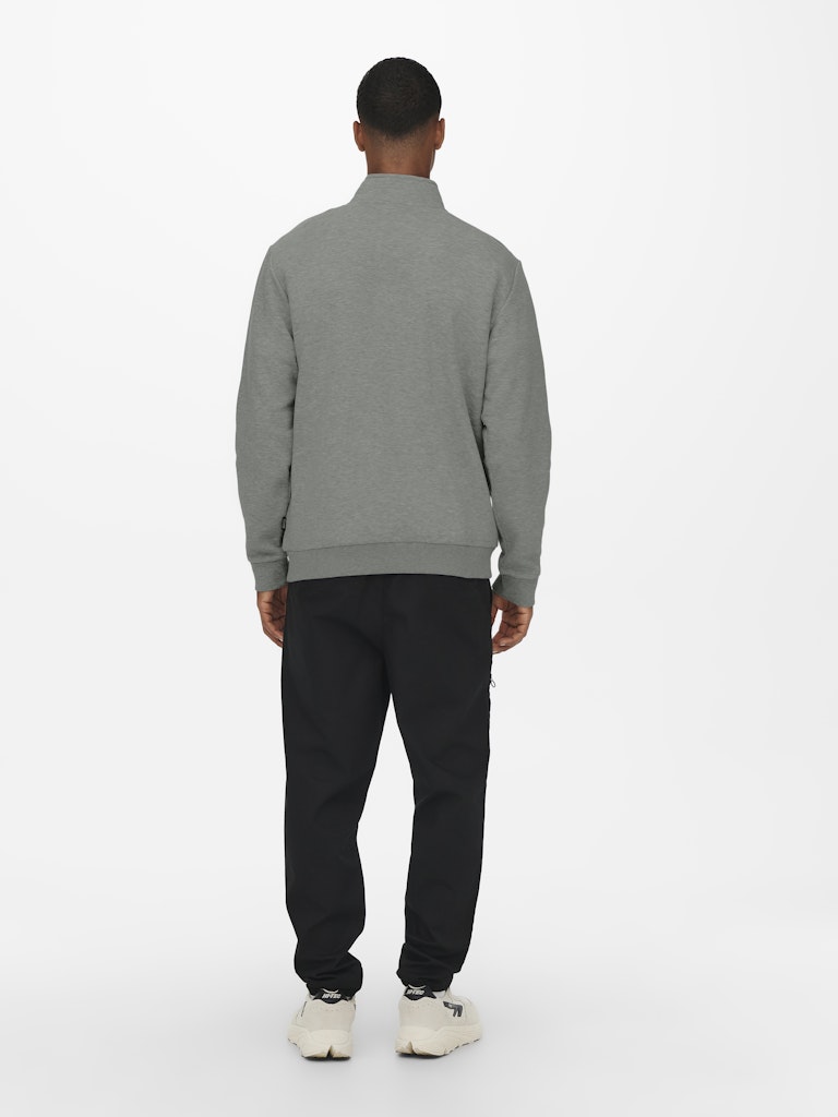 ONLY & SONS Half Zip Sweatshirt Castor Gray