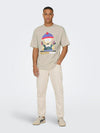 ONLY & SONS Front Print T-Shirt Silver Lining