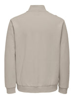 ONLY & SONS Half Zip Sweatshirt Silver Lining
