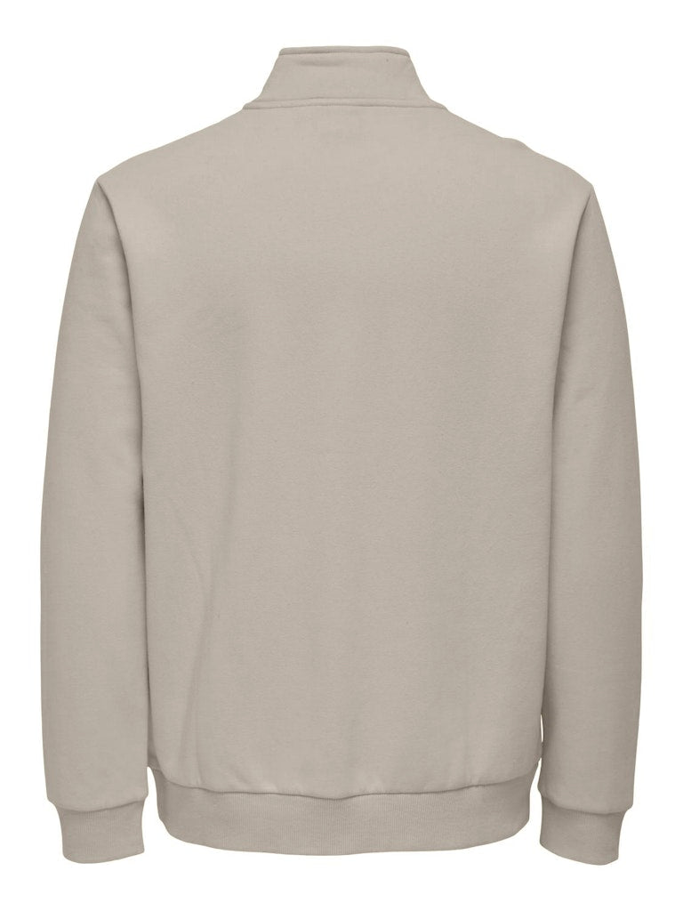 ONLY & SONS Half Zip Sweatshirt Silver Lining