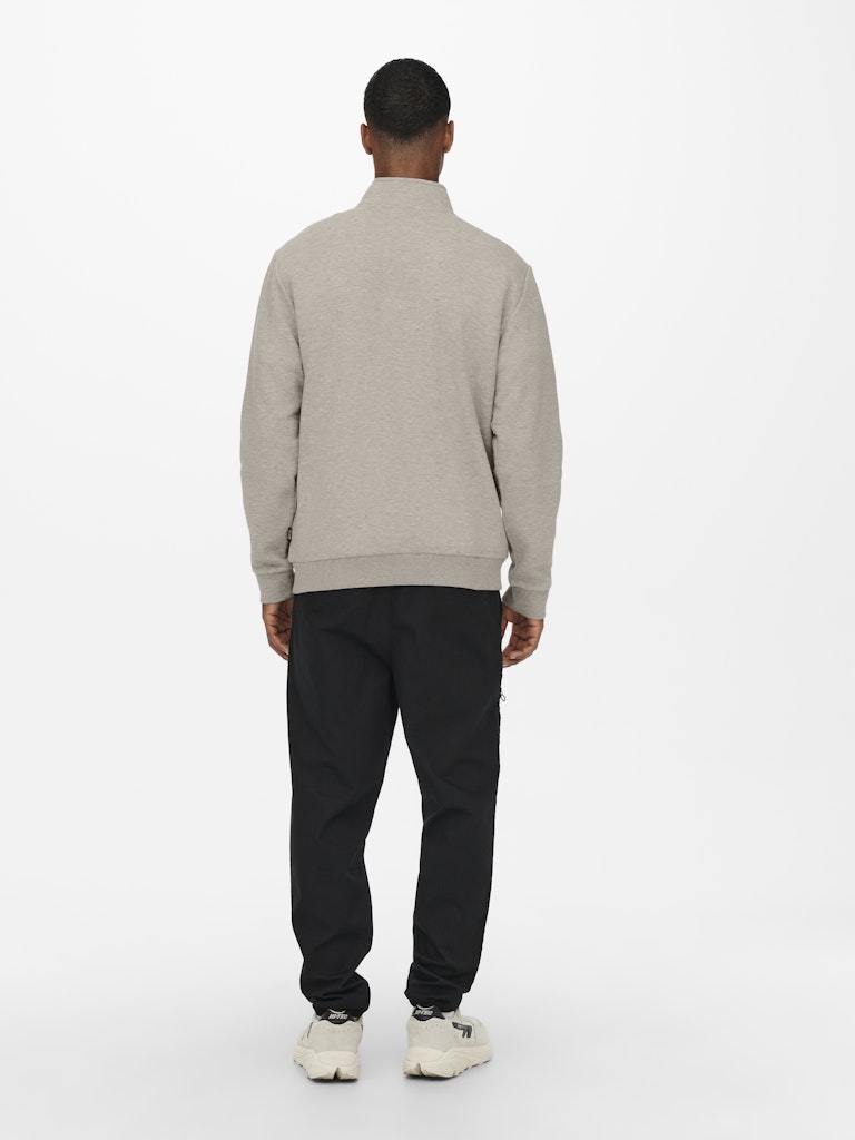 ONLY & SONS Half Zip Sweatshirt Silver Lining
