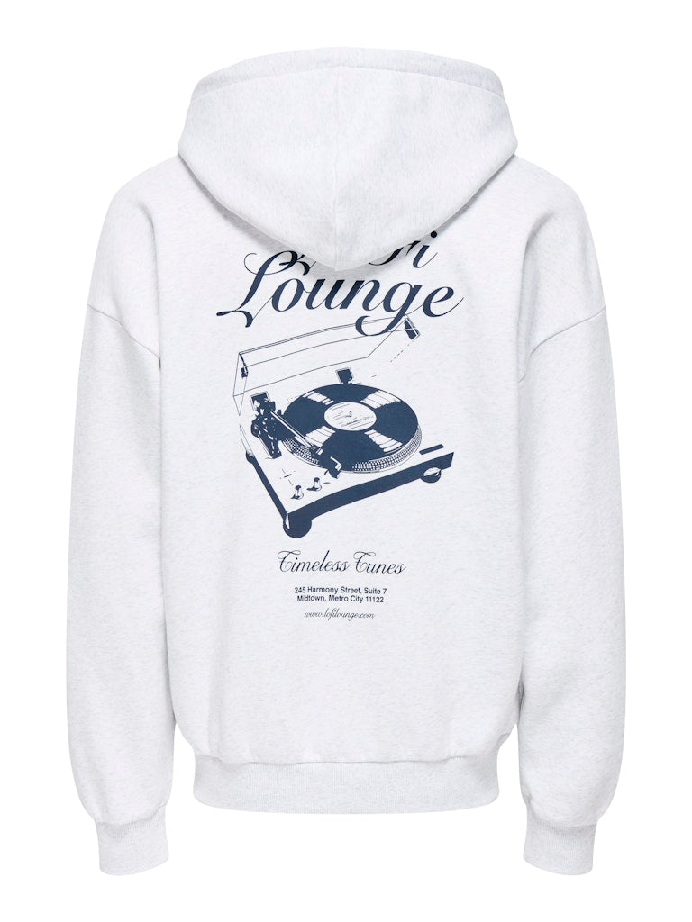 ONLY & SONS Backprint Hoodie Super Light Grey