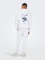 ONLY & SONS Backprint Hoodie Super Light Grey