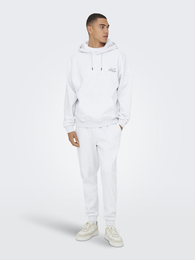 ONLY & SONS Backprint Hoodie Super Light Grey