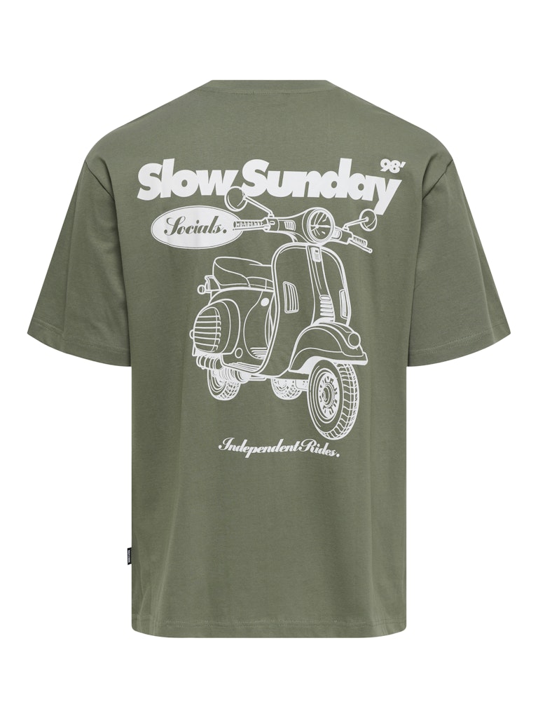 ONLY & SONS Backprint T-Shirt Agave Green Slow Sunday