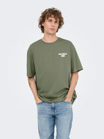 ONLY & SONS Backprint T-Shirt Agave Green Slow Sunday