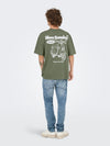 ONLY & SONS Backprint T-Shirt Agave Green Slow Sunday
