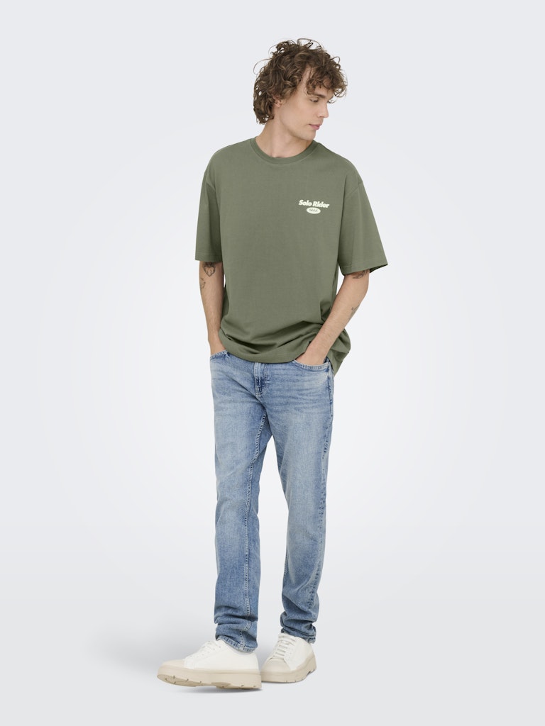 ONLY & SONS Backprint T-Shirt Agave Green Slow Sunday