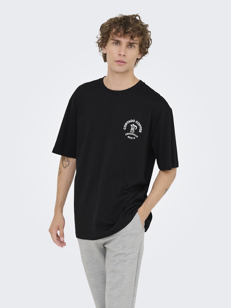 ONLY & SONS Backprint T-Shirt Black Cortado