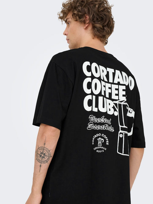ONLY & SONS Backprint T-Shirt Black Cortado