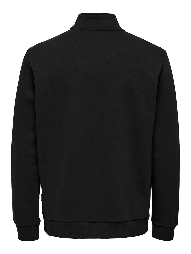 ONLY & SONS Half Zip Sweatshirt Black