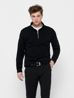 ONLY & SONS Half Zip Sweatshirt Black