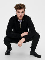 ONLY & SONS Half Zip Sweatshirt Black