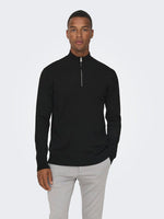 ONLY & SONS Dünner Half Zip Pullover Black