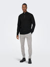 ONLY & SONS Dünner Half Zip Pullover Black